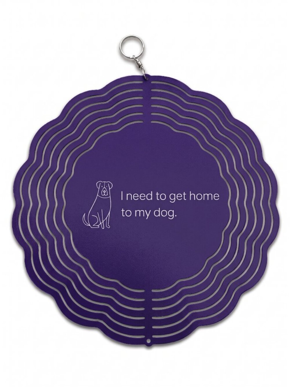 10" I Need to Get Home to My Dog Kinetic Wind Spinner - Metal Hanging Decor
